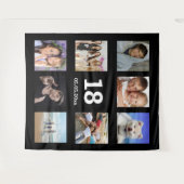 18歳の誕生日カスタム写真コラージュ黒人男性 タペストリー (正面(横))