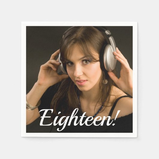 18歳の誕生日カスタム写真スクリプト少女 スタンダードカクテルナプキン (正面)