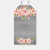 18歳の誕生日コーラルダリアの花グレイ感謝していユー ギフトタグ (裏面)