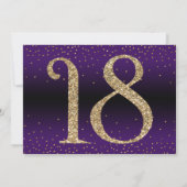 18歳の誕生日サプライズパーティー、パープル 招待状 (裏面)