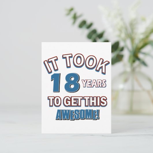 18歳の誕生日デザイン ポストカード (スタンド正面)