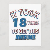 18歳の誕生日デザイン ポストカード (正面)