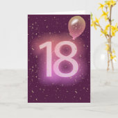 18歳の誕生日ネオンサインとバルーン カード (黄色い花)