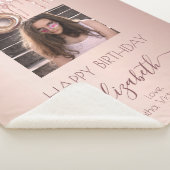 18歳の誕生日バラ金ゴールドの友人の写真の乾燥 シェルパブランケット (3/4)