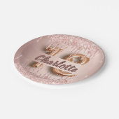 18歳の誕生日バラ金ゴールドドライブ名 ペーパープレート (アングル)