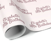 18歳の誕生日バラ金ゴールドピンクのグラデーション名 ラッピングペーパー (ロールコーナー)