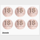 18歳の誕生日バラ金ゴールドピンクダイヤモンド ラウンドシール (シート)