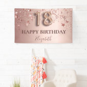 18歳の誕生日バラ金ゴールドピンク星バルーンスクリプト 横断幕 (インサイチュ)
