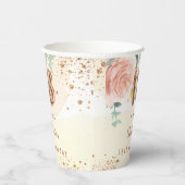 18歳の誕生日バラ金ゴールドフローラの緑 紙コップ (右)