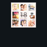 18歳の誕生日バラ金ゴールド名photo collage キャンバスプリント<br><div class="desc">18ユニーク歳の誕生日の贈り物や記念祝品、あなたの写真の8のコラージュで彼女の人生。彼女の家族、友人、ペット、趣味、または夢の旅行先の画像を追加。名前、年齢18、日付をパーソナライズして追加。灰色と黒の文字。シックでガーリーバラフェミニンの金ゴールド色の背景。このキャンバスは黒や白の背景を持つ私たちの店でも利用可能。</div>