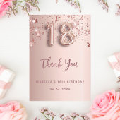 18歳の誕生日バラ金ゴールド星サンキューカード 招待状