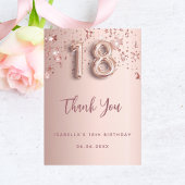 18歳の誕生日バラ金ゴールド星サンキューカード 招待状