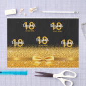 18歳の誕生日パーティーのシック金ゴールドの弓 薄葉紙 (クラフト)