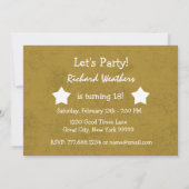 18歳の誕生日パーティーのモダン金ゴールドとブラック2B7 招待状 (裏面)