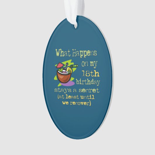 18歳の誕生日パーティーの贈り物 オーナメント (正面)