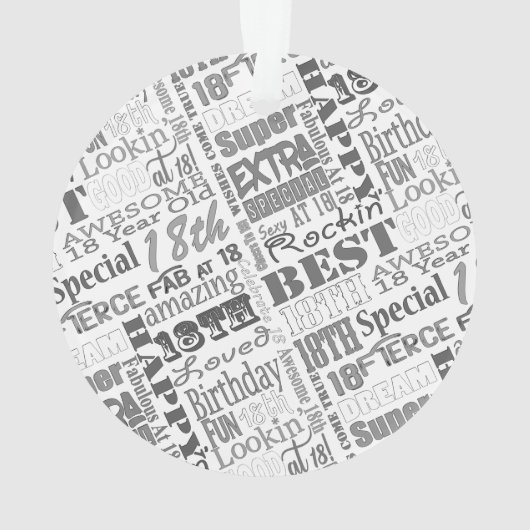 18歳の誕生日パーティーの贈パーソナライズされたり物 オーナメント (裏面)