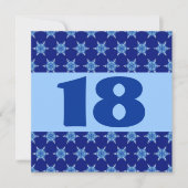 18歳の誕生日パーティーフェスティバルブルースターズW874 招待状 (正面)