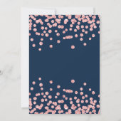 18歳の誕生日パーティーローズゴールドグリッター ネイビー 招待状 (裏面)