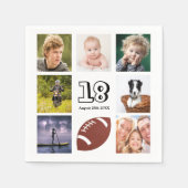 18歳の誕生日パーティー写真コラージュ少年 スタンダードカクテルナプキン (正面)