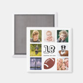 18歳の誕生日パーティー写真コラージュ少年 マグネット (正面/裏面)