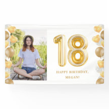 18歳の誕生日パーティー写真 ゴールドバルーン