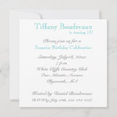 18歳の誕生日パーティー招待状 - アクア 招待状 (裏面)