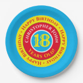 18歳の誕生日パーティー用紙皿 ペーパープレート (正面)