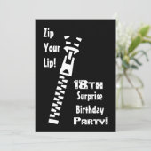 18歳の誕生日パーティー白黒をリサイクル 招待状 (スタンド正面)