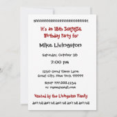 18歳の誕生日パーティー白黒をリサイクル 招待状 (裏面)