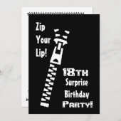 18歳の誕生日パーティー白黒をリサイクル 招待状 (正面/裏面)