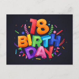 18歳の誕生日パーティー インビテーションポストカード