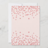 18歳の誕生日パーティー ローズゴールド グラムジッター ブラッシュ 招待状 (裏面)