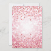 18歳の誕生日パーティー ローズゴールド グラム グリッター ライト 招待状 (裏面)