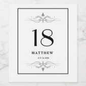 18歳の誕生日パーティー ワインラベル (シングルラベル)