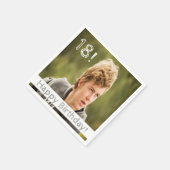 18歳の誕生日パート写真男の子 スタンダードカクテルナプキン (角)