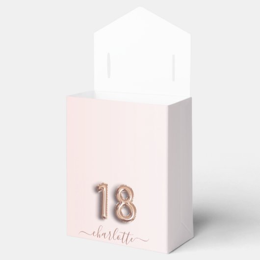 18歳の誕生日ピンクのバラの金ゴールド感謝してい乾燥 フェイバーボックス (オープン)