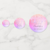 18歳の誕生日ピンク紫の写真ドリップ コンフェッティ (正面)