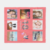 18歳の誕生日フォトコラージュの女の子サンゴ フリースブランケット (正面(横))