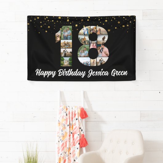 18歳の誕生日フォトコラージュハッピーバースデーイベント 横断幕 (インサイチュ)