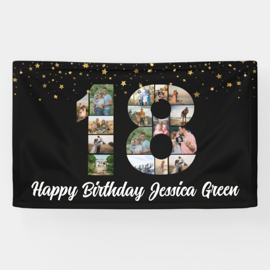 18歳の誕生日フォトコラージュハッピーバースデーイベント 横断幕 (横)