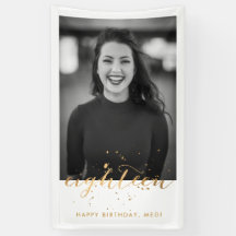 18歳の誕生日フォトゴールドコンフェティ