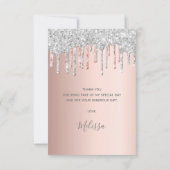 18歳の誕生日フォトバラ金ゴールド銀ドリップ サンキューカード (裏面)