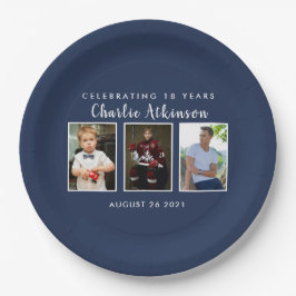 18歳の誕生日写真プレート ペーパープレート
