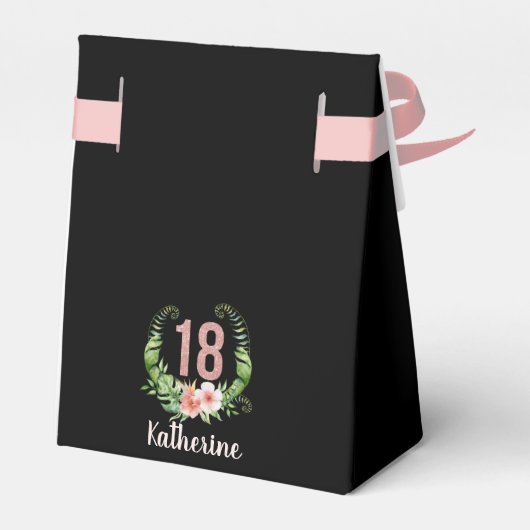 18歳の誕生日感謝してい黒お願い箱 フェイバーボックス (裏面サイド)