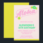 18歳の誕生日招待状トロピカルアロハピンク 招待状<br><div class="desc">18歳の誕生日招待状トロピカルアロハピンク</div>