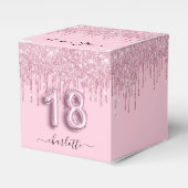 18歳の誕生日赤面ピンクのグリッターが感謝してい乾く フェイバーボックス (正面サイド)