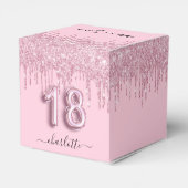 18歳の誕生日赤面ピンクのグリッターが感謝してい乾く フェイバーボックス (裏面サイド)