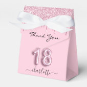 18歳の誕生日赤面ピンクのグリッターが感謝してい乾く フェイバーボックス (正面サイド)