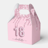 18歳の誕生日赤面ピンクのグリッターが感謝してい乾く フェイバーボックス (裏面サイド)