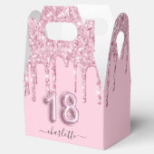 18歳の誕生日赤面ピンクのグリッターが感謝してい乾く フェイバーボックス (オープン)